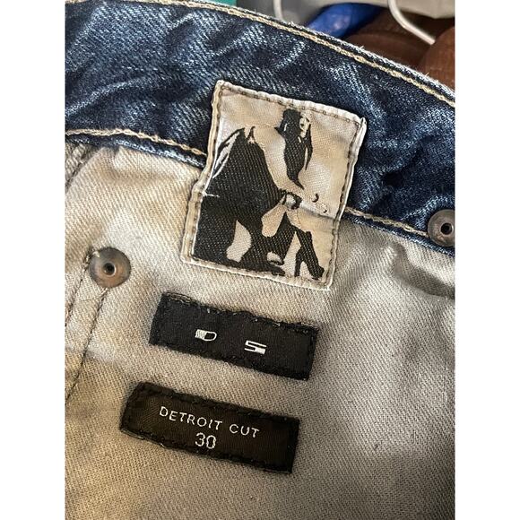 Rick Owens DRKSHDW Blue  Detroit Cut Slim Fit Denim Jeans Mens Size 30 (FLAWED) - Picture 4 of 14
